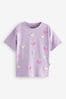Flieder-Violett - T-Shirt mit gehäkelten Schmetterlingen (3-16yrs)