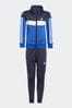 adidas Blue Sportswear Tiberio 3-Stripes Colorblock Shiny Tracksuit Kids