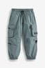 Petrol Blue Lined Parachute Cargo Trousers (3-16yrs)