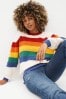 Little Bird by Jools Oliver Multi Adults Rainbow Stripe Knitted Jumper