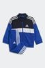 adidas Blue Sportswear Tiberio 3-Stripes Colourblock Shiny Tracksuit Kids