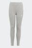 adidas Grey Sportswear Essentials 3-Stripes Cotton Leggings