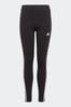 adidas Dark Black Sportswear Essentials 3-Stripes Cotton Leggings