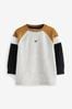 Grey Mono Cosy Colourblock 100% Cotton Long Sleeve T-Shirt (3mths-7yrs)