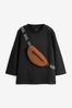 Black/Tan Brown Long Sleeve Bumbag T-Shirt (3mths-7yrs)