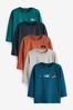 Multicolour Small Transport Long Sleeve T-Shirts 5 Pack (3mths-7yrs)