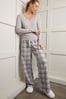 Threadbare Grey Cotton Long Sleeve Pyjama Set