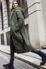 Threadbare Green Belted Diamond Quilted Padded Coat