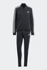 adidas Dark Black Sportswear Essentials 3-Stripes Fleece Wide Joggers