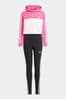 adidas Pink Sportswear Tiberio 3-Stripes Colorblock Fleece Leggings Set Kids