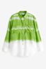 Green/White Tie Dye Sheer Longline Shirt