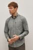 Grau meliert - Reguläre Passform - Bügelleichtes Oxford-Hemd mit Button-Down-Kragen, Regular Fit