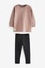 Blush Pink Long Sleeve T-Shirt tements and Leggings Set (3mths-7yrs)