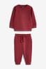 Berry Red Jersey Couture Sweatshirt And Joggers Set (3mths-7yrs)