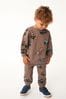 Brown Digger All-Over Printed Oversized Sweatshirt Dua and Joggers Set (3mths-7yrs)