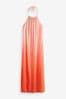 Orange/Pink Ombre Halter Maxi Dress