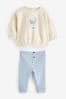Enteneiblau - Kuscheliges, 2-teiliges Baby-Set mit Sweatshirt und Leggings