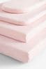 2 Pack Pink Baby 100% Cotton Jersey Fitted Sheets