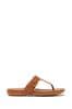 FitFlop Natural Gracie Rubber-Buckle Leather Toe-Post Sandals