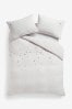 Cream Teddy Borg Fleece Embroidered Star Duvet Cover and Pillowcase Set
