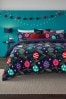 Bauble Navy Patterned Christmas Fleece Duvet Cover and Pillowcase Set