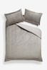 Charcoal Grey Madison Quilted Velvet Duvet Cover and Pillowcase Set