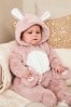 Pink Bunny All-In-One Pramsuit (0mths-2yrs)