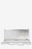 Silver Clutch Bag With Detachable Cross-Body Chain