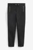 Black Zipped Detail Skinny Trousers, Regular