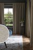 Grey Herringbone Weave Pencil Pleat Lined Curtains