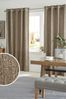 Sand Bobble Texture Lined Eyelet Curtains