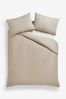 Natural 100% Cotton Supersoft Brushed Plain Duvet Cover And Pillowcase Set