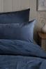 Set of 2 Navy Blue 100% Cotton Supersoft Brushed Pillowcases