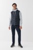 Marineblau/Grau - Puffer-Jacke mit Jerseyärmeln