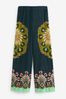 Placement Ikat Print Crinkle Mesh Relaxed Trousers