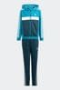 adidas Blue Sportswear Tiberio 3-Stripes Colorblock Fleece Tracksuit Kids