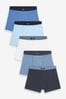 Blue Soft Waistband Trunks 5 Pack (2-16yrs)