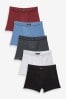 Pflaumenfarben/grau - Boxershorts mit weichem Taillenbund, 5er-Pack (1,5-16 Jahre)