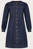Monsoon Blue Denim Button Through Shirt Dress In Sustainable Cotton