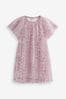Pink Sequin Party Angel Sleeve Dress (3mths-8yrs)