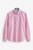 Pink Slim Fit Long Sleeve Oxford Shirt, Slim Fit