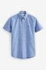 Light Blue Slim Fit Short Sleeve Oxford Shirt