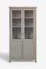 Dove Grey Malvern Oak Effect Glazed Cabinet Shelf, Glazed Cabinet