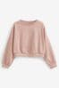 Pink Boxy Long Sleeve Cuffed Sweat Top (3-16yrs)