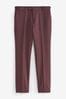 Burgundy Red Skinny Motionflex Stretch Suit: Trousers