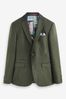 Green Slim Fit Trimmed Donegal Suit: Jacket
