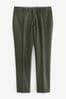 Green Slim Fit Trimmed Donegal Suit: Trousers