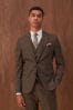 Brown Slim Check Suit: denim Jacket