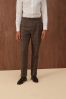 Brown Slim Check Suit Trousers