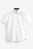 White Stretch Oxford Short Sleeve Shirt